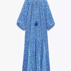 Zara Blue Floral Maxi Dress